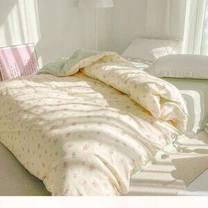 Girls Cream Duvet Cover Queen Size Set
